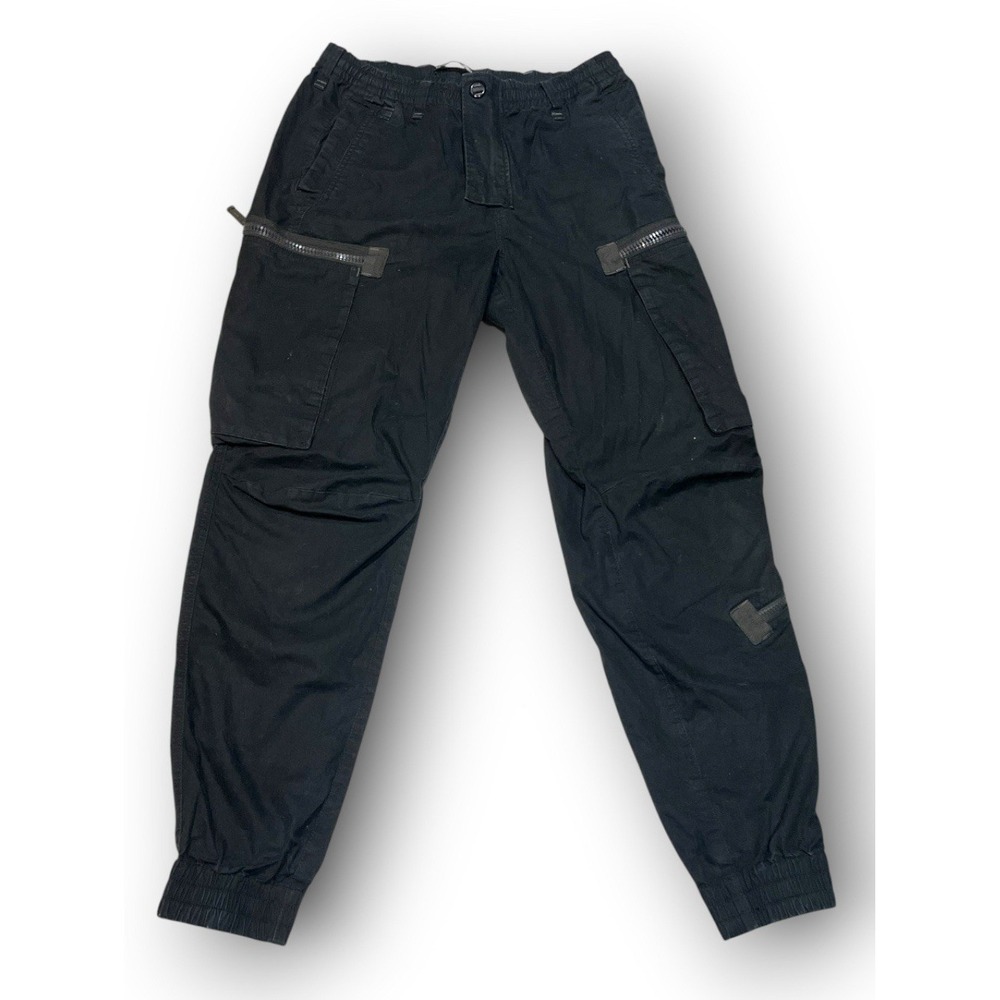 G-Star Raw Men 32 Airblaze Cargo Pants Black Heavy Zipper Elastic Cuff Jogger